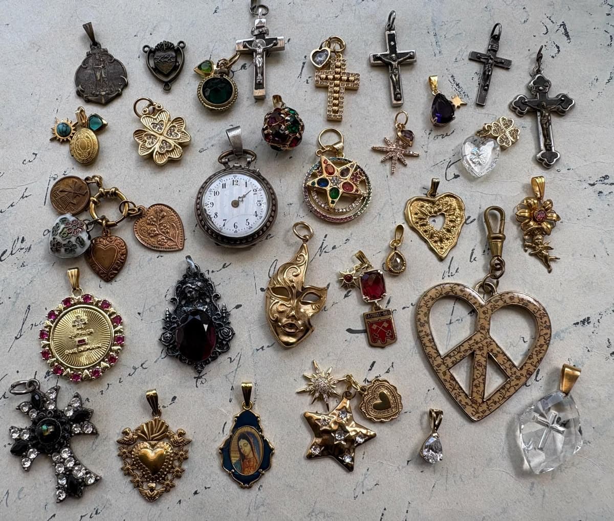 vintage jewellry over quartz