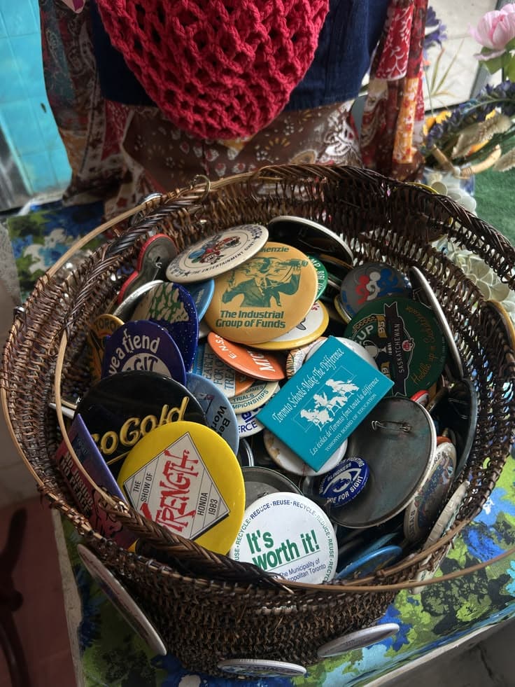 vintage buttons and pins