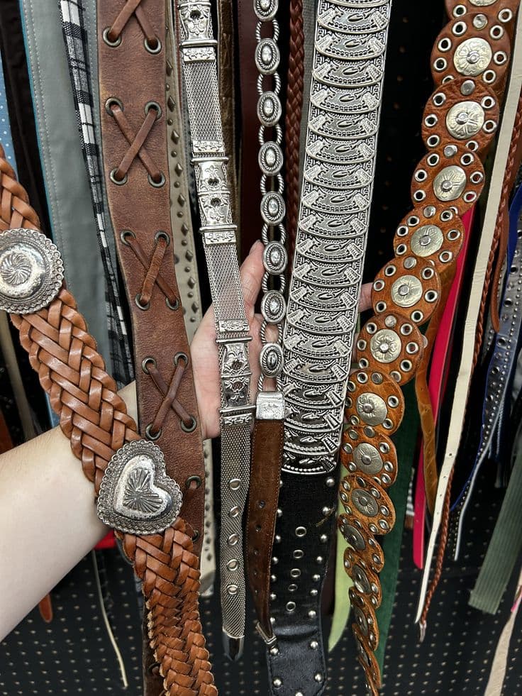 vintage leather belt americana 1960